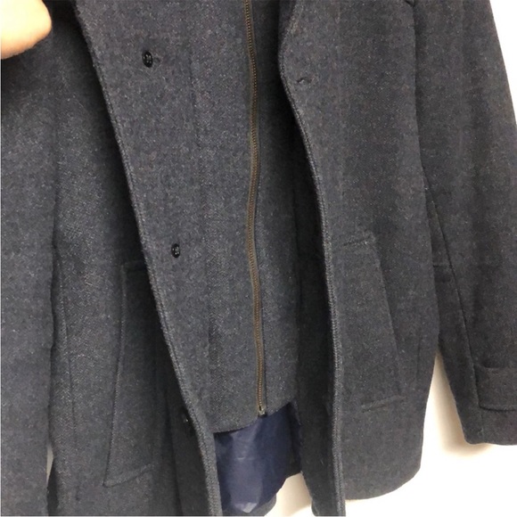 Alfred Sung Double Breasted Mock Neck Wool Peacoat - Picture 7 of 8